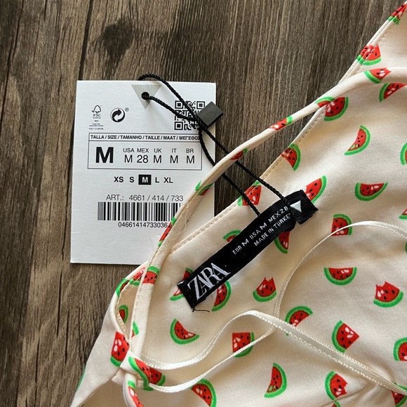 NWT Zara Corset Back Watermelon Crop Top Sz M - Picture 4 of 5